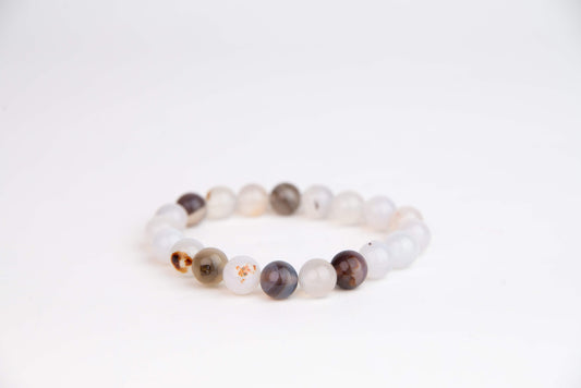 Achát Šedý - Náramek 10 mm