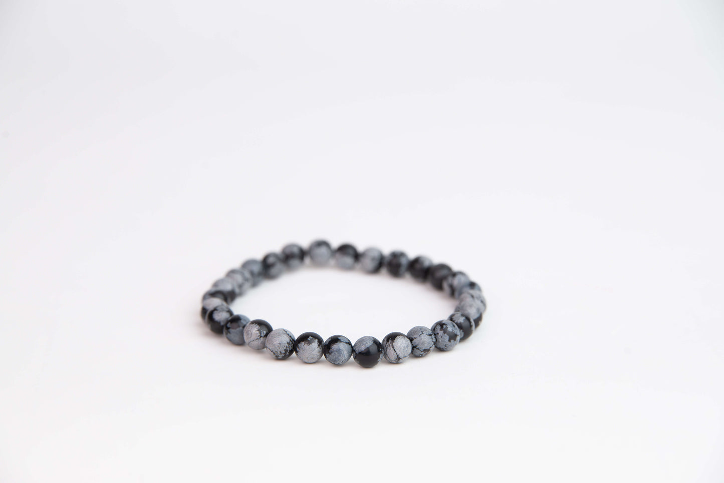 Obsidián Vločkový - Náramek 6 mm