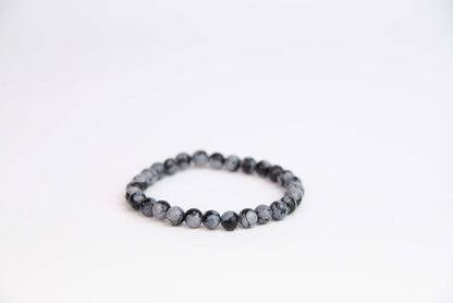 Obsidián Vločkový - Náramek 6 mm