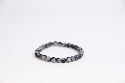 Obsidián Vločkový - Náramek 6 mm