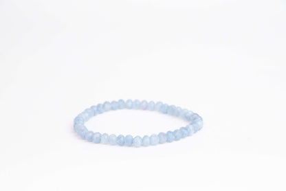 Akvamarín - Náramek Fasetovaný 6 mm