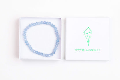 Akvamarín - Náramek Fasetovaný 6 mm