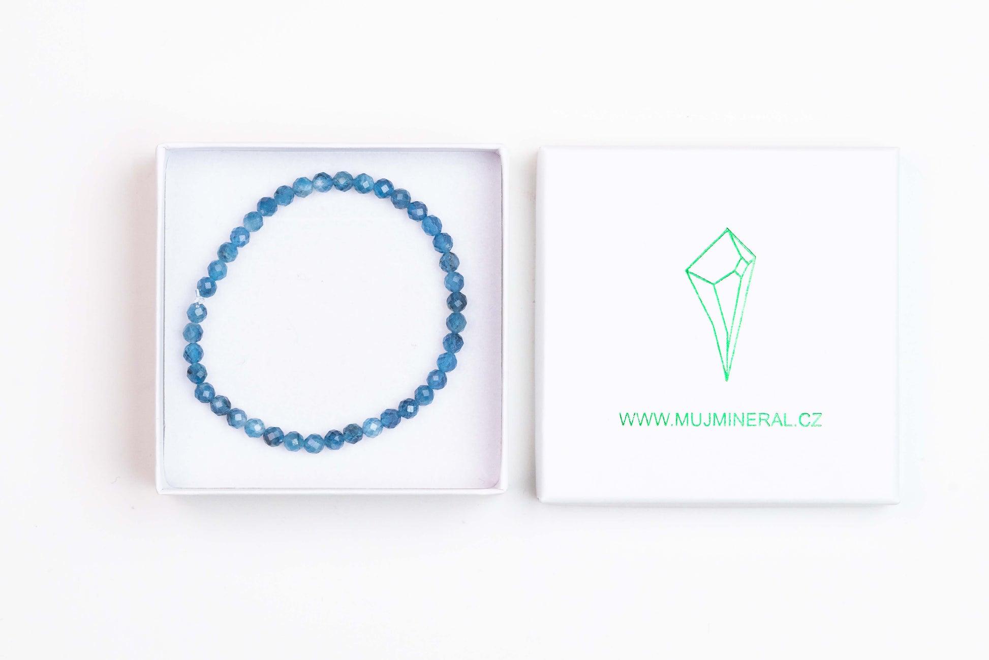 Akvamarín - Náramek Fasetovaný 4 mm