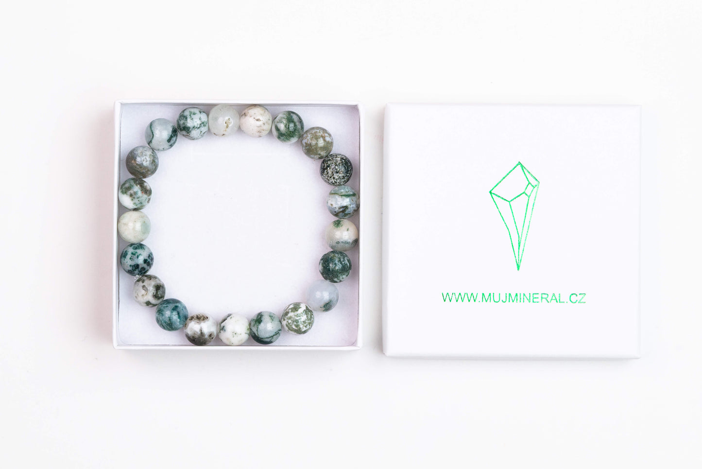 Achát Mechový - Náramek 10 mm