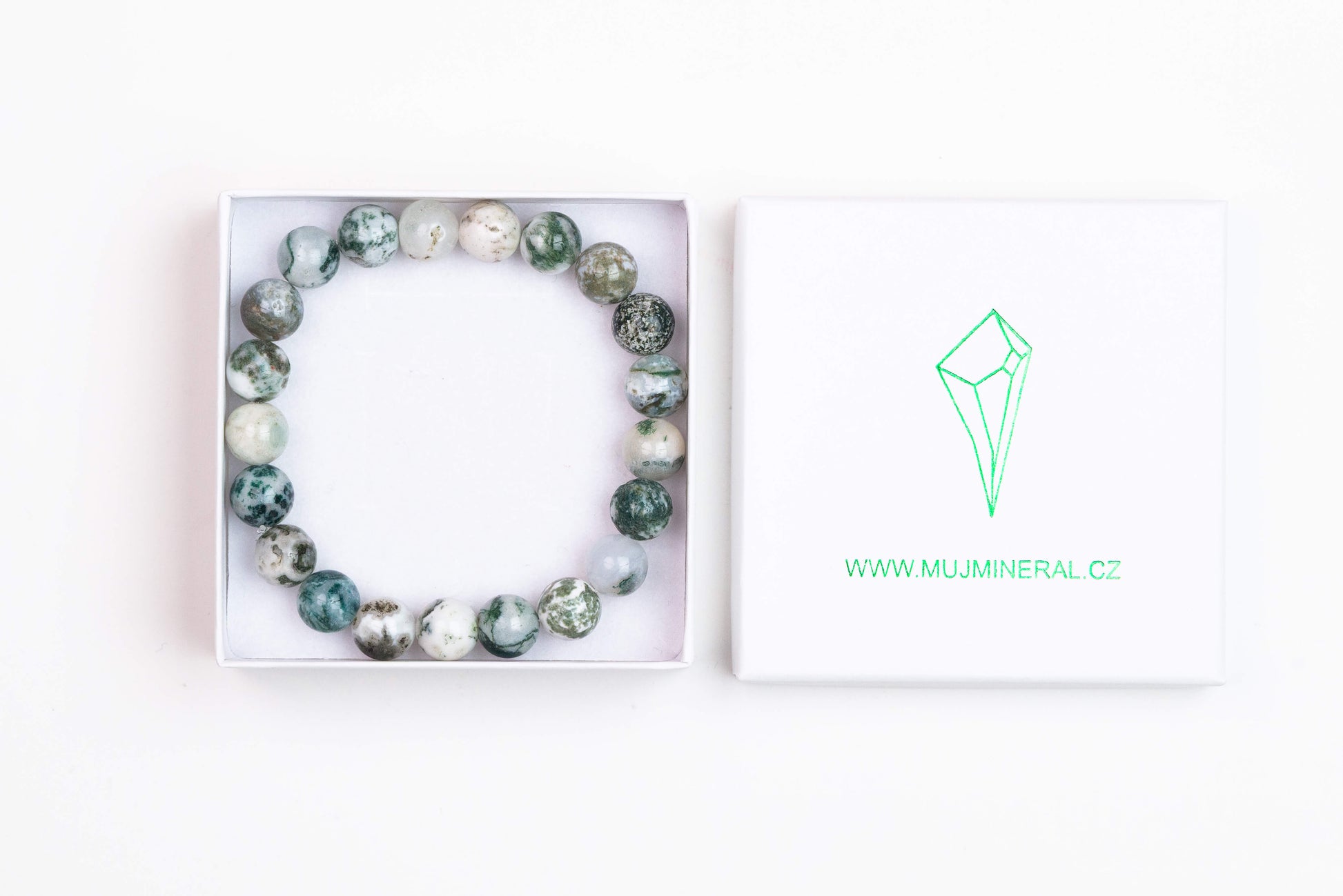 Achát Mechový - Náramek 10 mm