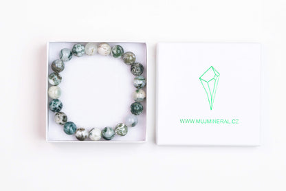 Achát Mechový - Náramek 10 mm