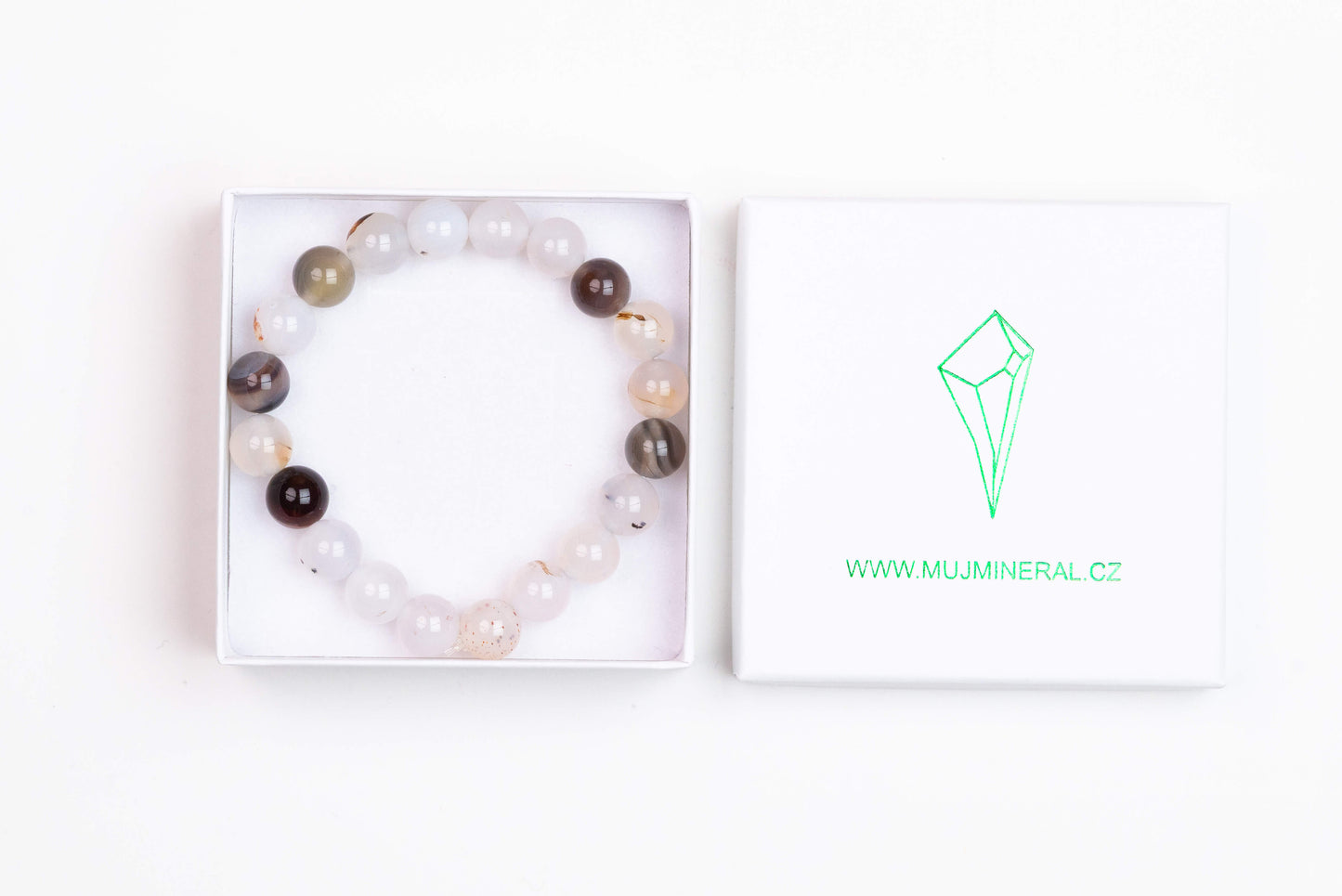 Achát Šedý - Náramek 10 mm