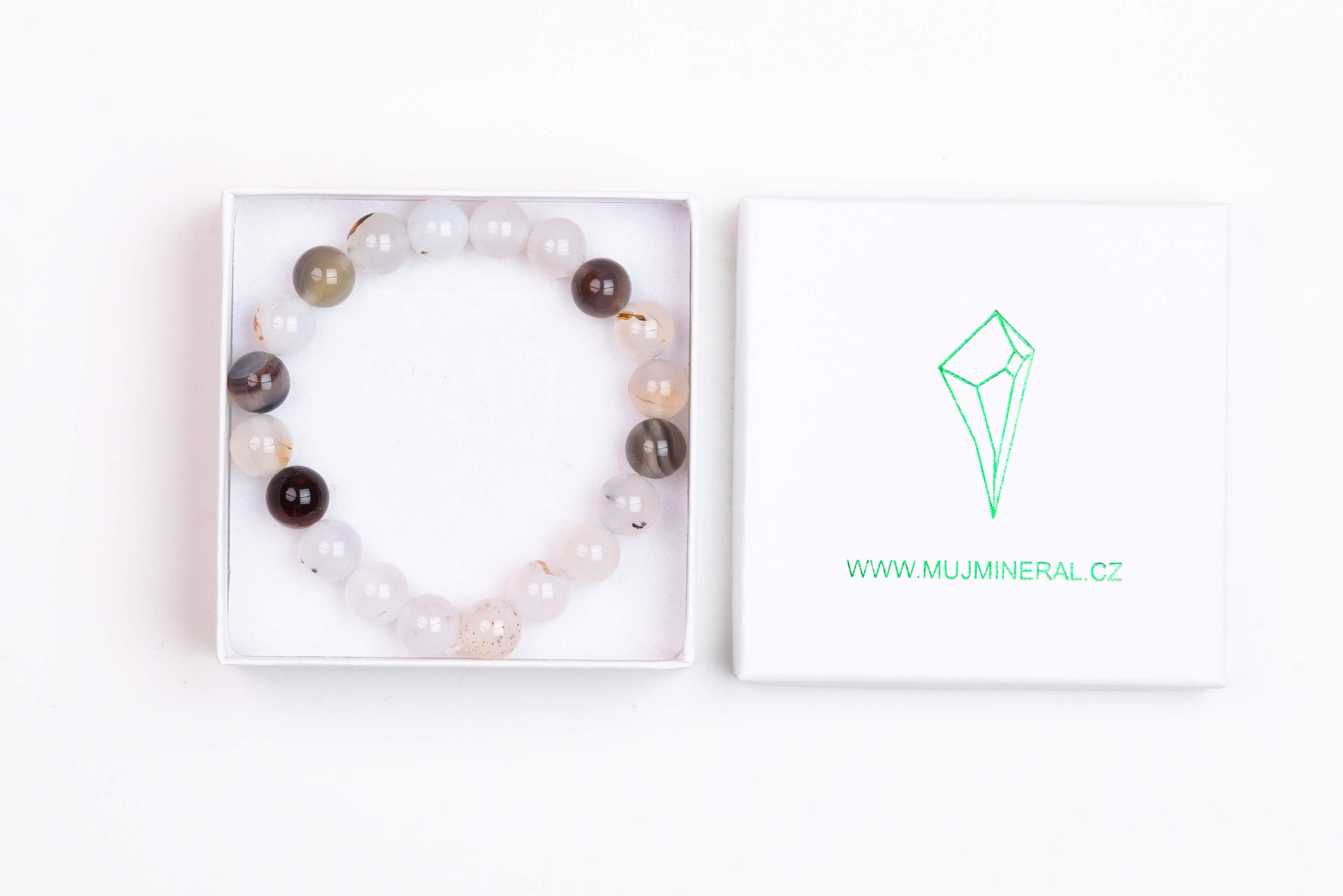 Achát Šedý - Náramek 10 mm