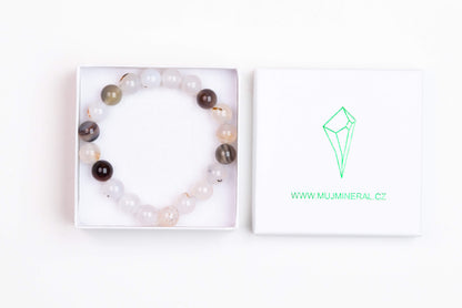 Achát Šedý - Náramek 10 mm