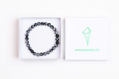 Obsidián Vločkový - Náramek 6 mm