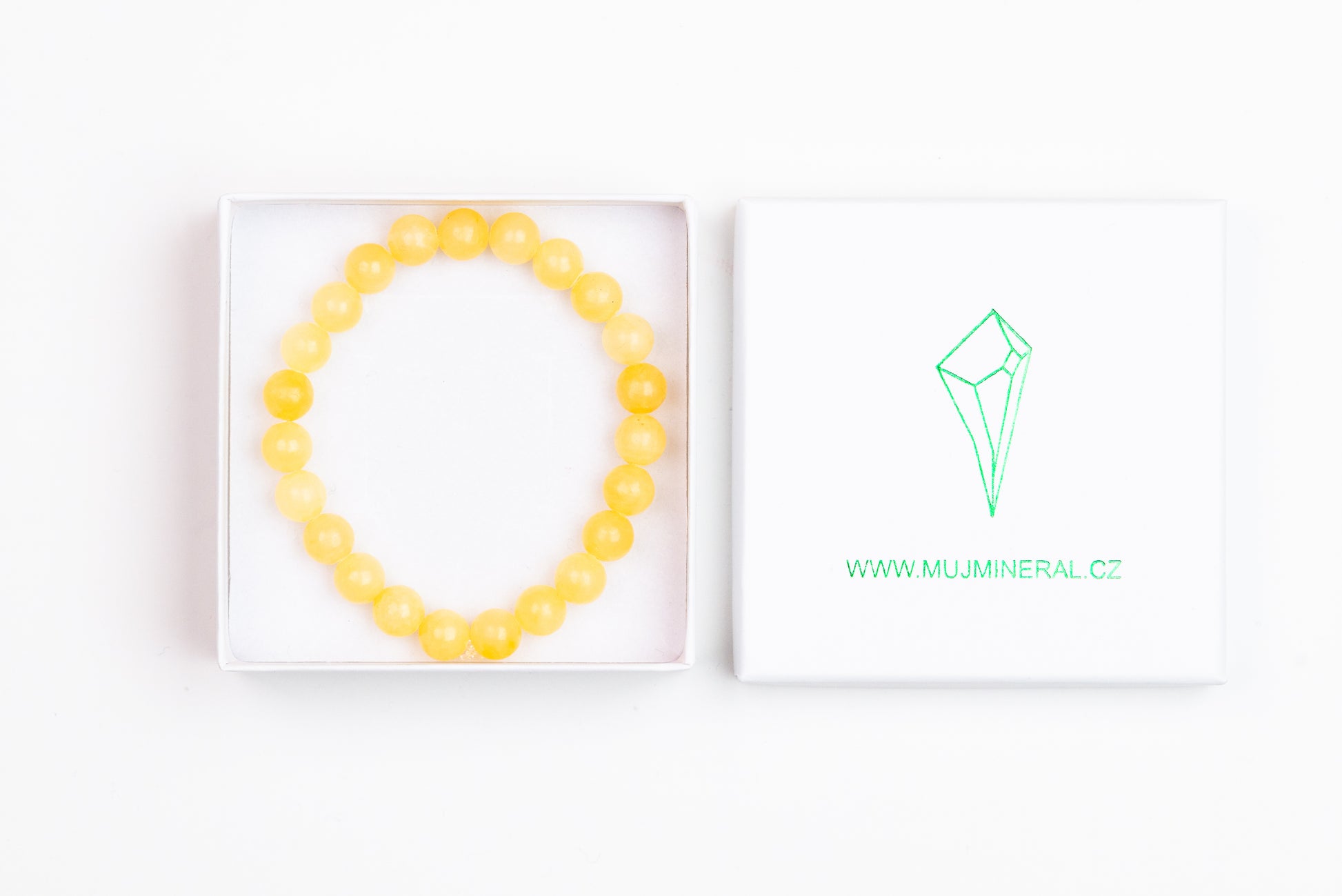 Jadeit Žlutý - Náramek 8 mm