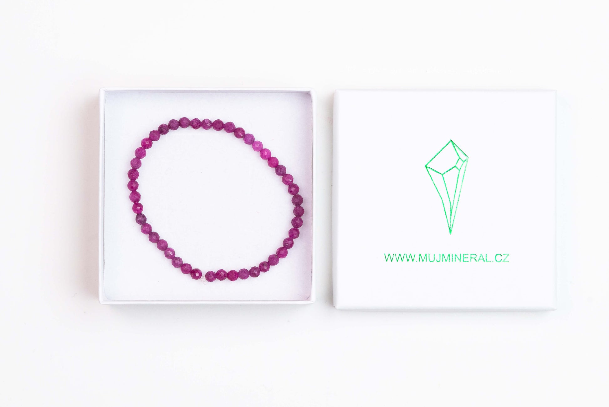 Rubín - Náramek Fasetovaný 4 mm