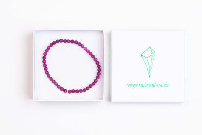 Rubín - Náramek Fasetovaný 4 mm