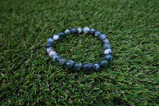 Achát Mechový - Náramek 8 mm